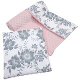 Medi Partners Quilt 75x100 + pillow 35x30 cotton + minky – Berry + pink Minky