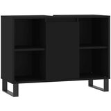 Maison Chic Kopalniška omarica - Kopalniški kabinet črna 80x33x60 cm inženirski les, (21794451) Cene