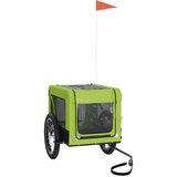 Prikolica za bicikl za ljubimce zeleno-crna tkanina i željezo | shoptok.hr