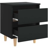  Nočna omarica z nogami iz borovine črna 40x35x50 cm, (20624323) | Shoptok.si