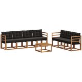  Set vanjskih sofa s jastukom 8 pcs Prirodna i crna | shoptok.hr