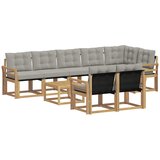 vidaXL Zunanja garnitura za sedenje 9 pcs Bela in svetlo siva, (5000280017) | Shoptok.si