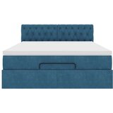 vidaXL otomanski krevet s madracem&led tamnoplavi 140x190cm baršunasti | shoptok.hr