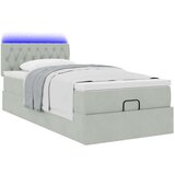 vidaXL Otomanski posteljni okvir z vzmetnico siv 100x200 cm žamet | Shoptok.si
