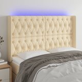  LED uzglavlje krem 147 x 16 x 118/128 cm od tkanine | Eponuda.com