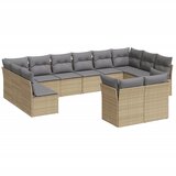Maison Chic Seti vrtnega pohištva - Vrtna garnitura - Vrtni pohištvo set 12-delna z blazinami bež poli ratan, (21809088) | Shoptok.si