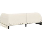 vidaXL Kotna postelja z vzglavjem krema 80 cm x 200 cm blago | Shoptok.si
