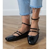 Gemre Black patent ballet flats with buckles Valos | Shoptok.si
