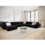 Mazzini Sofas Črna žametna kotna sedežna garnitura v obliki črke "U" (desni kot) Vanda – | Shoptok.si