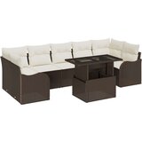  Set od 8 dijelova vrtnih sofa s jastučićima smeđeg poliratana Dvosjedna Vrtna Sofa s skladištem i jastučićima smeđeg poliratana | shoptok.hr