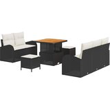  Sjedeća garnitura za vrt 8 kom. Crna poliratan 179 x 62 x 85 cm | Shoptok.si