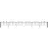vidaXL Vrtna ograda s ukrasnim kopljima (1,25-1,5) x 10,2 m čelična crna | shoptok.hr