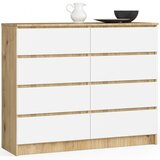 AKORD KOMODA K120 8SZ CLP DĄB ARTISAN / BELO, (21703239) Cene
