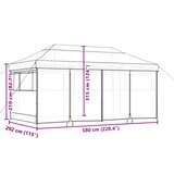 Šator za zabavu na sklapanje Sivo-smeđa 580 x 292 x 315 cm | shoptok.hr
