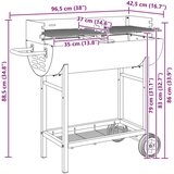 žar na oglje 96,5 x 42,5 x 88,5 cm Črna, (5000288744) | Shoptok.si