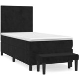 Maison Chic Box spring postelja - Vzmetna postelja z vzmetnico črn 90x190 cm žamet SL14367, (21884397) | Shoptok.si