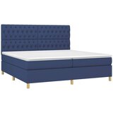  box spring s madracem LED plavi 200x200 cm od tkanine | shoptok.hr