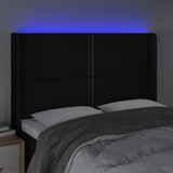  LED uzglavlje crno 147 x 16 x 118/128 cm od tkanine | shoptok.hr
