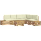  7 pcs Set vanjskih sofa Poliester Bijela i krem | shoptok.hr