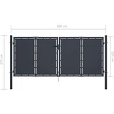  Vrata čelična 300 x 125 cm antracit | shoptok.hr