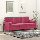  Trosjed s ukrasnim jastucima boja vina 180 cm baršunaste | shoptok.hr