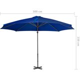  Vrtni senčnik z aluminijastim drogom sinje moder 300 cm | Shoptok.si