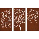  Vrtni zidni ukrasi 3 kom 105x55 cm čelik COR-TEN uzorak stabla | Eponuda.ba