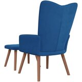  Stol za sproščanje s stolčkom moder žamet, (20934569) | Shoptok.si