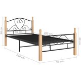  Okvir kreveta crni metalni 90 x 200 cm | shoptok.hr