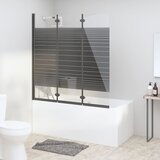 vidaXL Sklopiva pregrada za tuš 3 panela 130 x 130 cm ESG crna Cijene