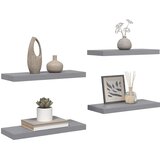  Plutajuće zidne police 4 kom sive 60 x 23,5 x 3,8 cm MDF | shoptok.hr