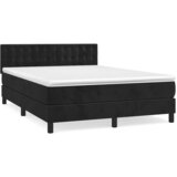  Krevet s oprugama i madracem crni 140x200 cm baršunasti | shoptok.hr