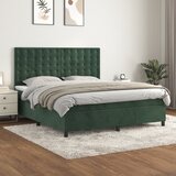  The Living Store Box spring postelja z vzmetnico temno zelena 180x200 cm žamet - Box Spring Postelja, (21492438) Cene