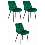  BERA stolica - tamno zeleni baršun / crne noge x 3 | shoptok.hr