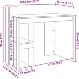  Uredski stol boja hrasta sonome 103,5x56,5x94 cm drveni | shoptok.hr