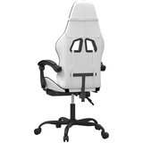  Vrtljivi gaming stol z oporo za noge belo in črno umetno usnje, (21377243) | Shoptok.si