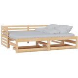  Dnevni ležaj na izvlačenje 2 x (90 x 200) cm masivna borovina | shoptok.hr