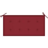  Klupa s jastukom boje vina 112 cm od masivne tikovine | shoptok.hr