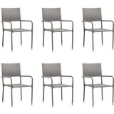 Maison Chic Vrtni jedilni stoli - Stol za vrt zložljivi 6 kosov siv poli ratan JS452, (21877471) | Shoptok.si