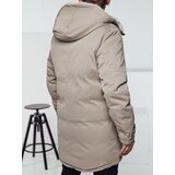 DStreet Kurtka zimowa męska parka z kapturem beżowa | Shoptok.si