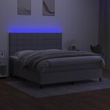  Krevet box spring s madracem LED svjetlosivi 160x200 cm tkanina | shoptok.hr