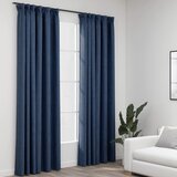 vidaXL Zavjese za zamračivanje s kukama 2 kom plave 140 x 245 cm cijene