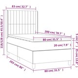  box spring s madracem LED tamnosivi 80 x 200 cm tkanina | shoptok.hr