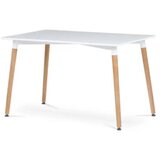  Trpezarijski pravougaoni sto 120x80 cm sa drvenim nogarima beli Lemon 25-KS003 Cene