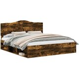  Krevetna konstrukcija s uzglavljem Dimljeni hrast 180 x 200 cm | shoptok.hr