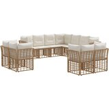  Zunanja garnitura za sedenje 11 pcs Naravna in krem bela, (5000272702) | Shoptok.si