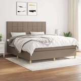  Box spring postelja z vzmetnico taupe 160x200 cm blago, (20894537) Cene