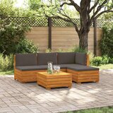  Set vanjskih sofa s jastukom 5 Komad Smeđa Čvrsto drvo akacije | shoptok.hr