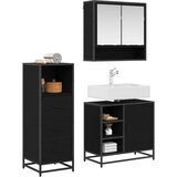  Set namještaja za kupaonicu 3 kom. Crni hrast Konstruirano drvo | shoptok.hr