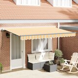vidaXL Retraktilna tenda Rumena in oranžna ter bela | Shoptok.si